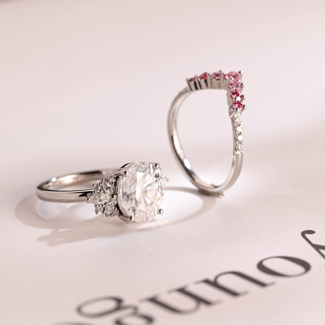 Cluster marquise diamond accent ring