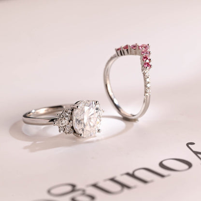 Cluster marquise diamond accent ring