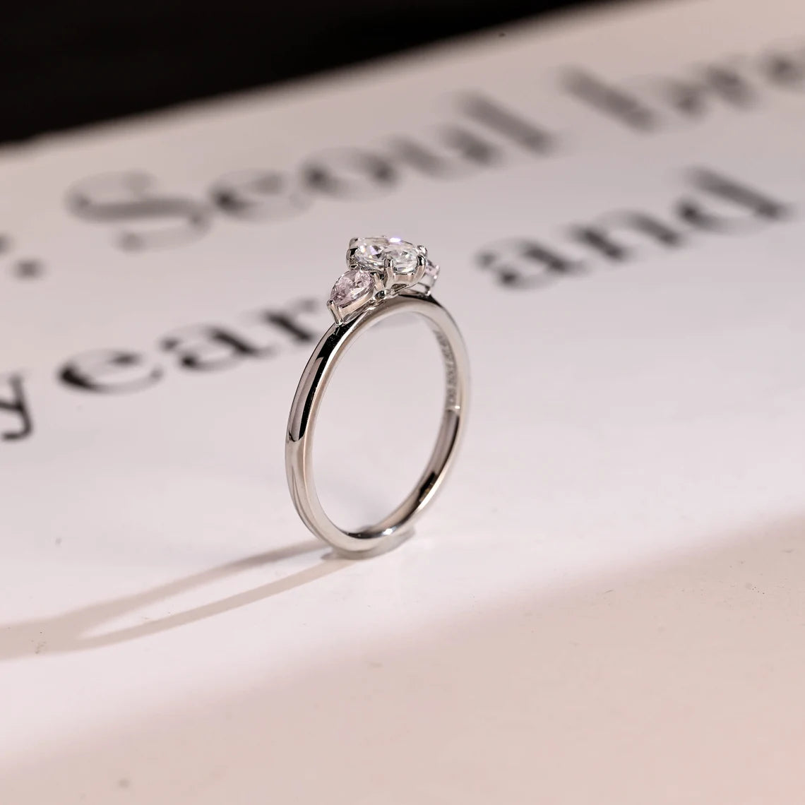 Oval cut moissanite ring