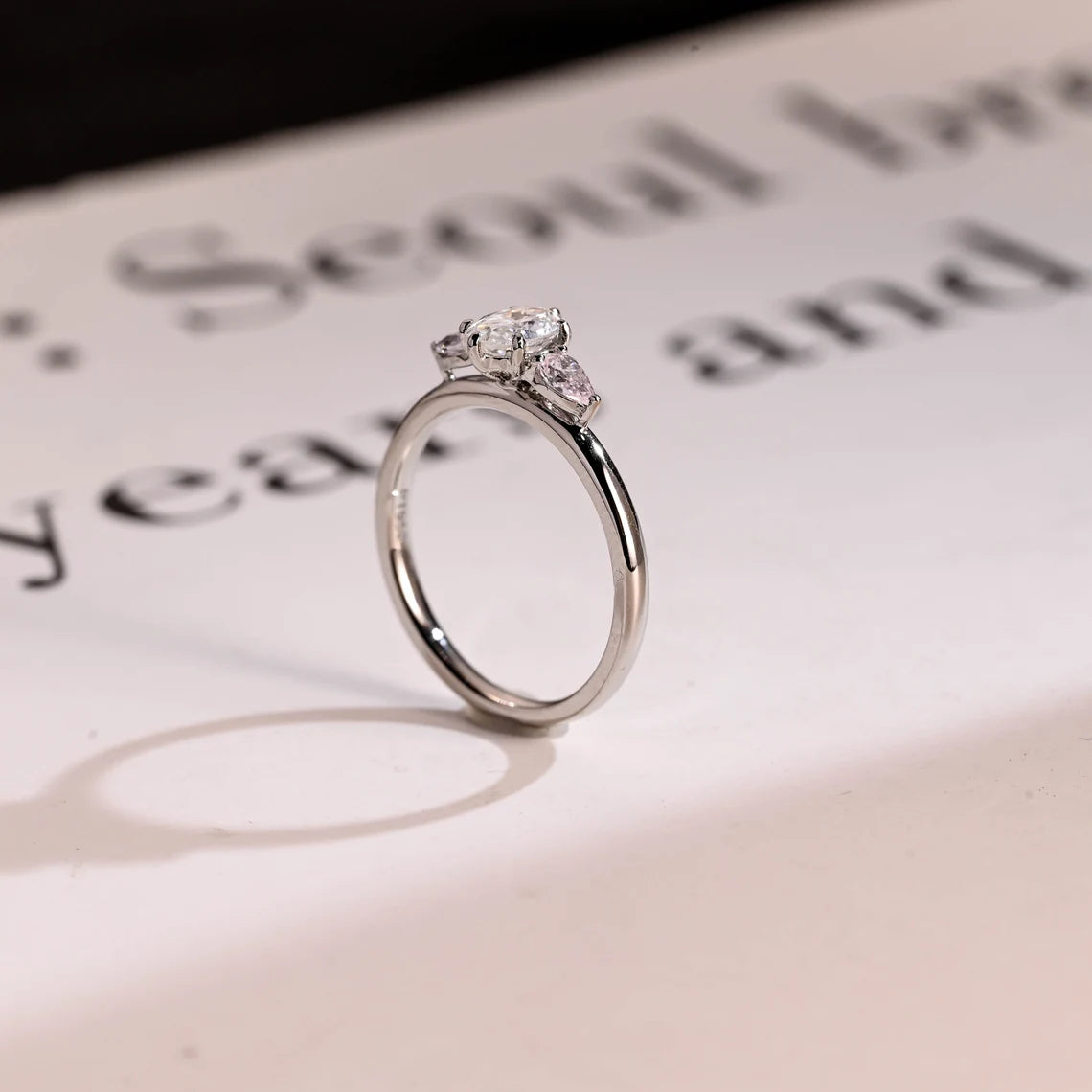 Straight shank solitaire ring