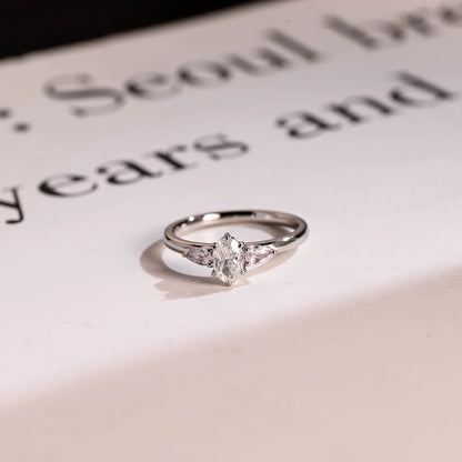 White gold moissanite ring