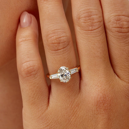 Oval cut lab grown diamond ring