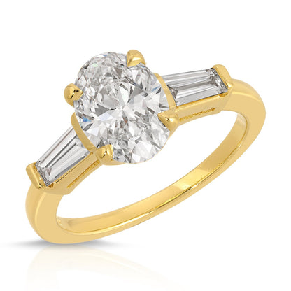 Yellow gold solitaire ring