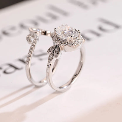 Leaf inspired diamond wedding ring