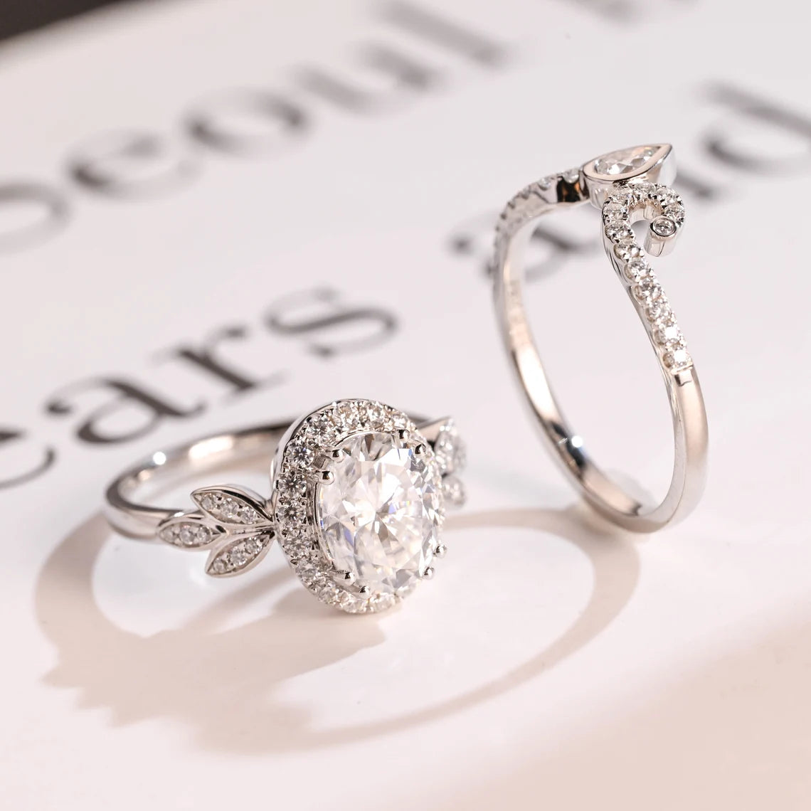 Single halo vintage ring