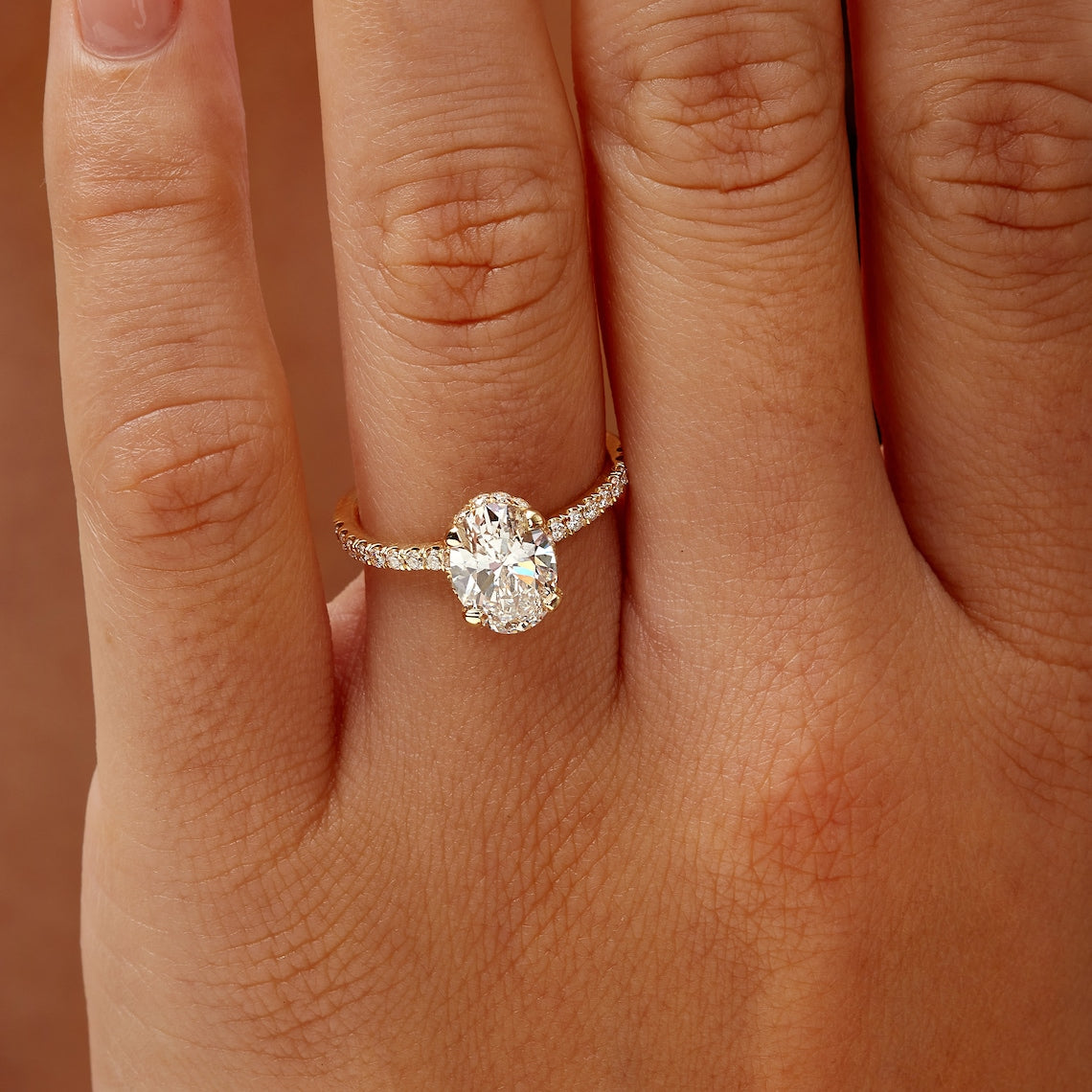 Oval cut lab grown proposal ring