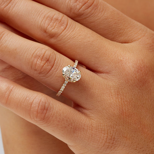 Oval cut lab grown proposal ring