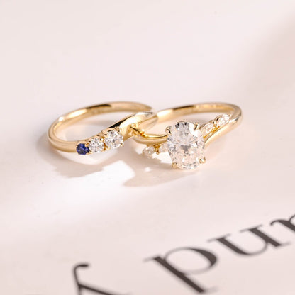 Oval cut moissanite diamond ring