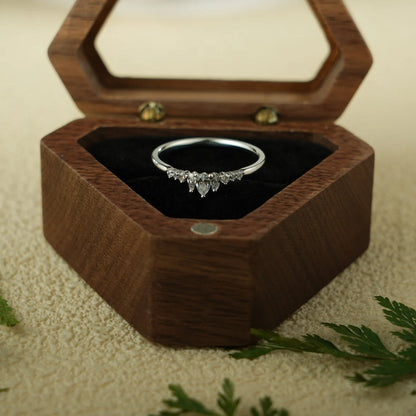 Pear cut moissanite band