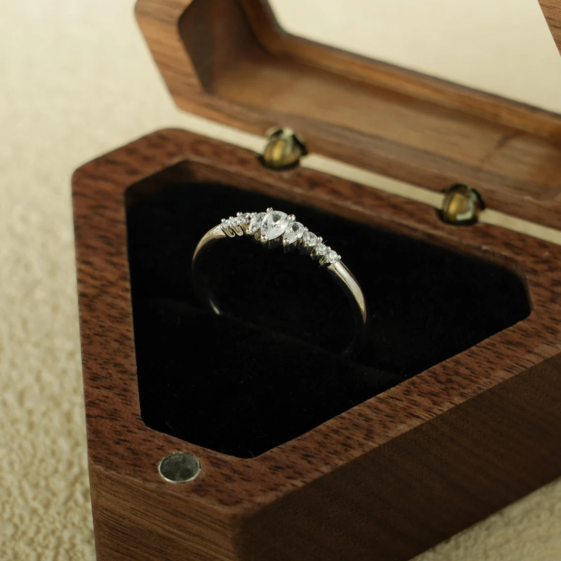 Prong set moissanite ring