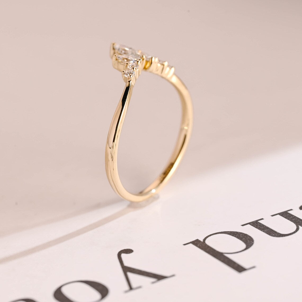 Cluster moissanite ring