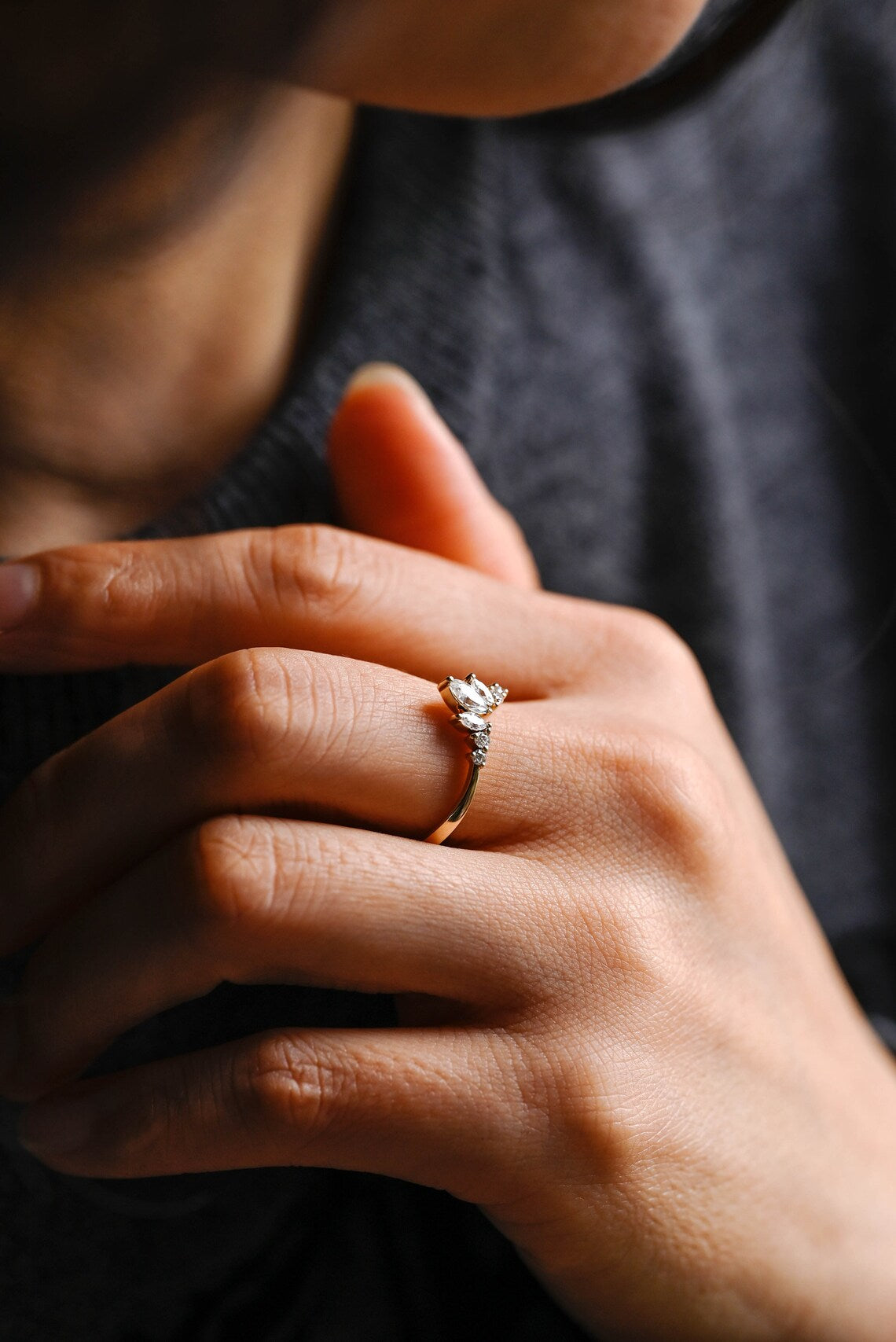 Minimalist bridal ring