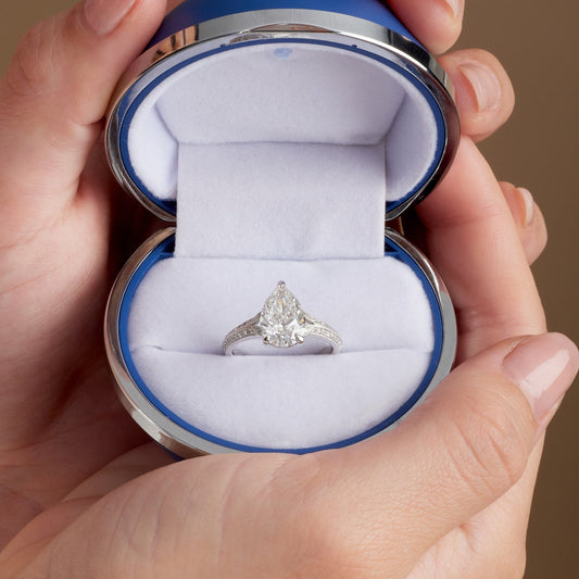 Pear cut lab grown diamond ring
