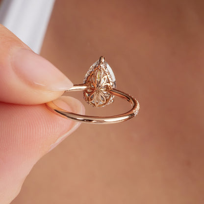 Floral basket engagement ring