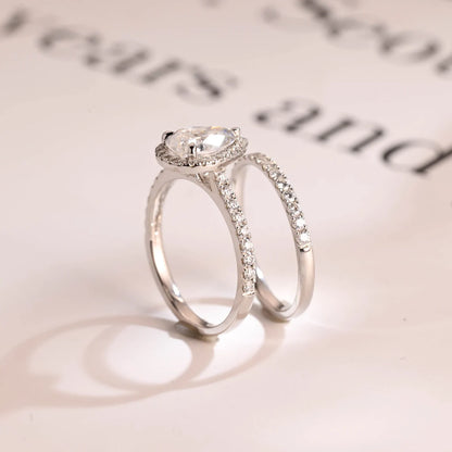 Moissanite bridal ring set