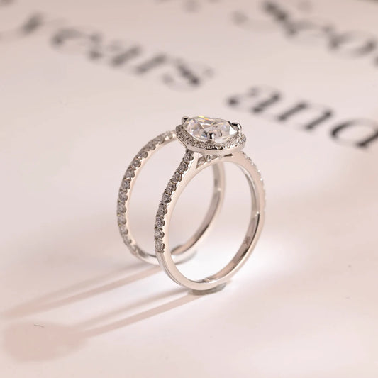 Pear cut moissanite ring