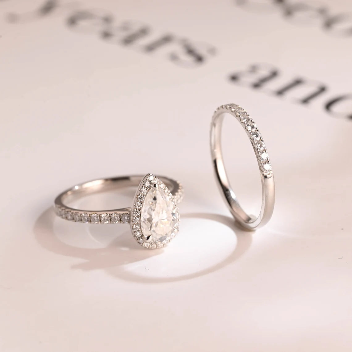 Cathedral shank engagement ring