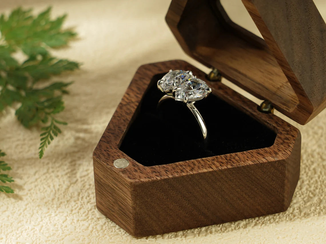 Two stone moissanite ring