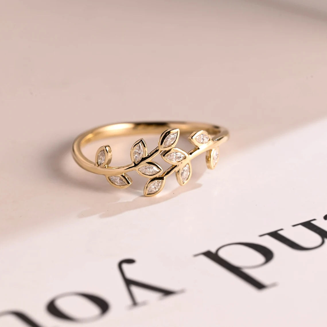 Marquise moissanite ring