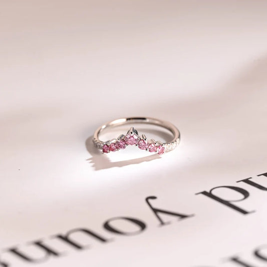 Pink round cut morganite diamond ring