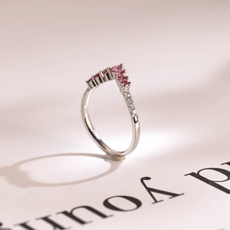 v shape morganite  band