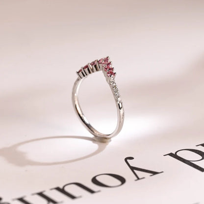 v shape morganite  band