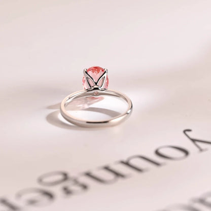 oval cut pink stone