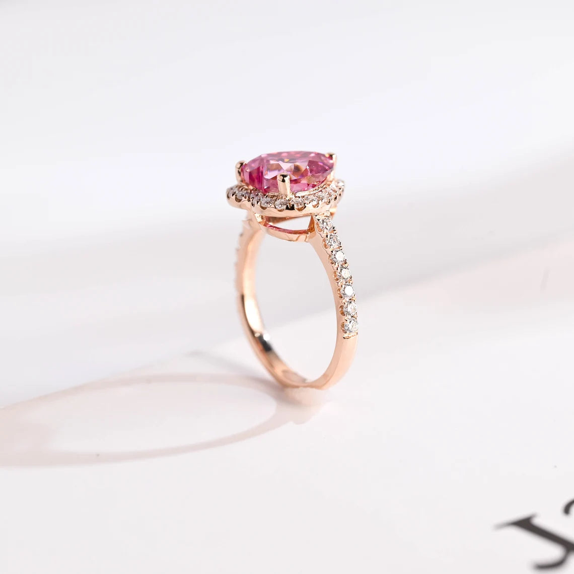 Rose gold cubic zirconia ring