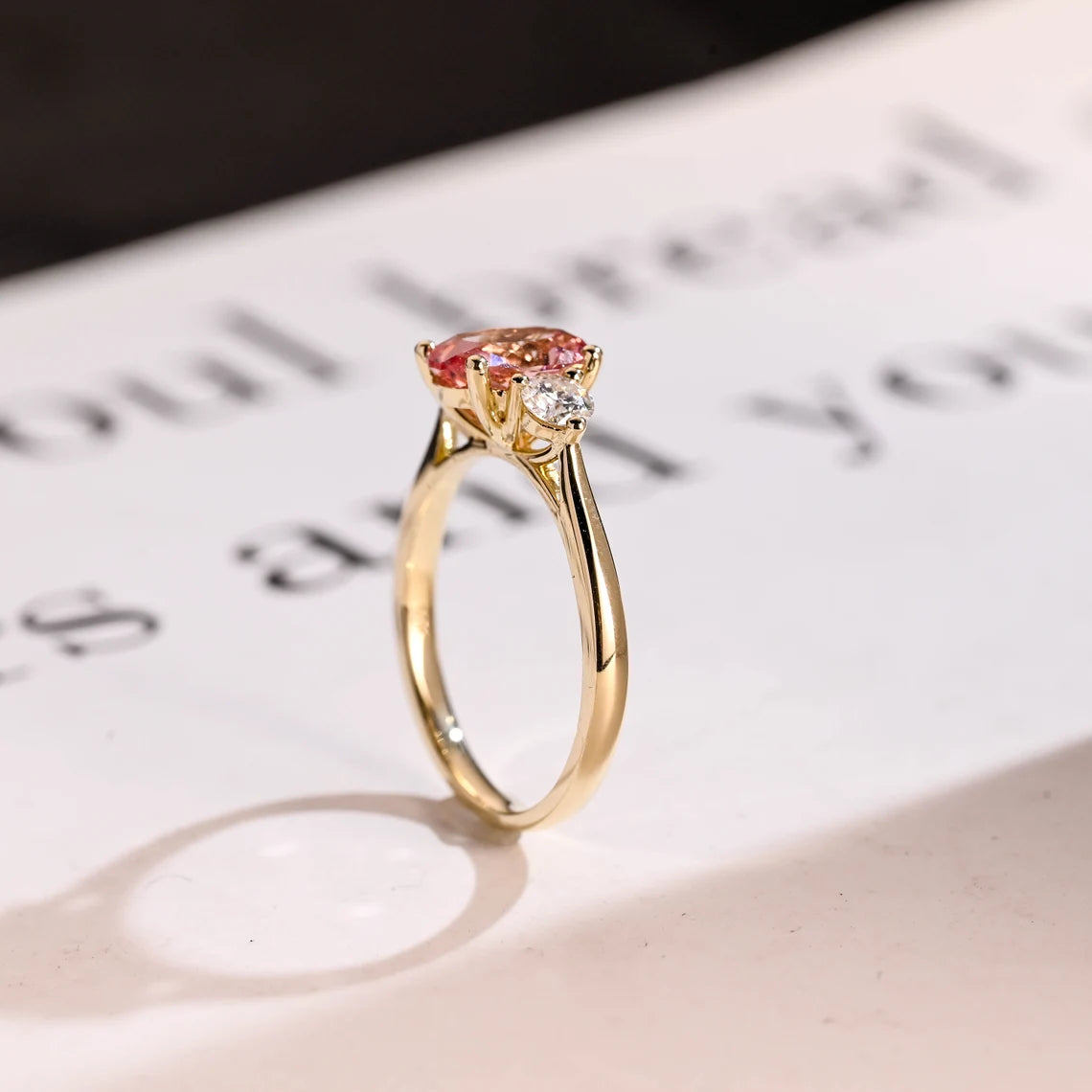 Solid gold cz ring