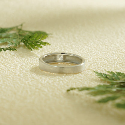 Moissanite wedding band