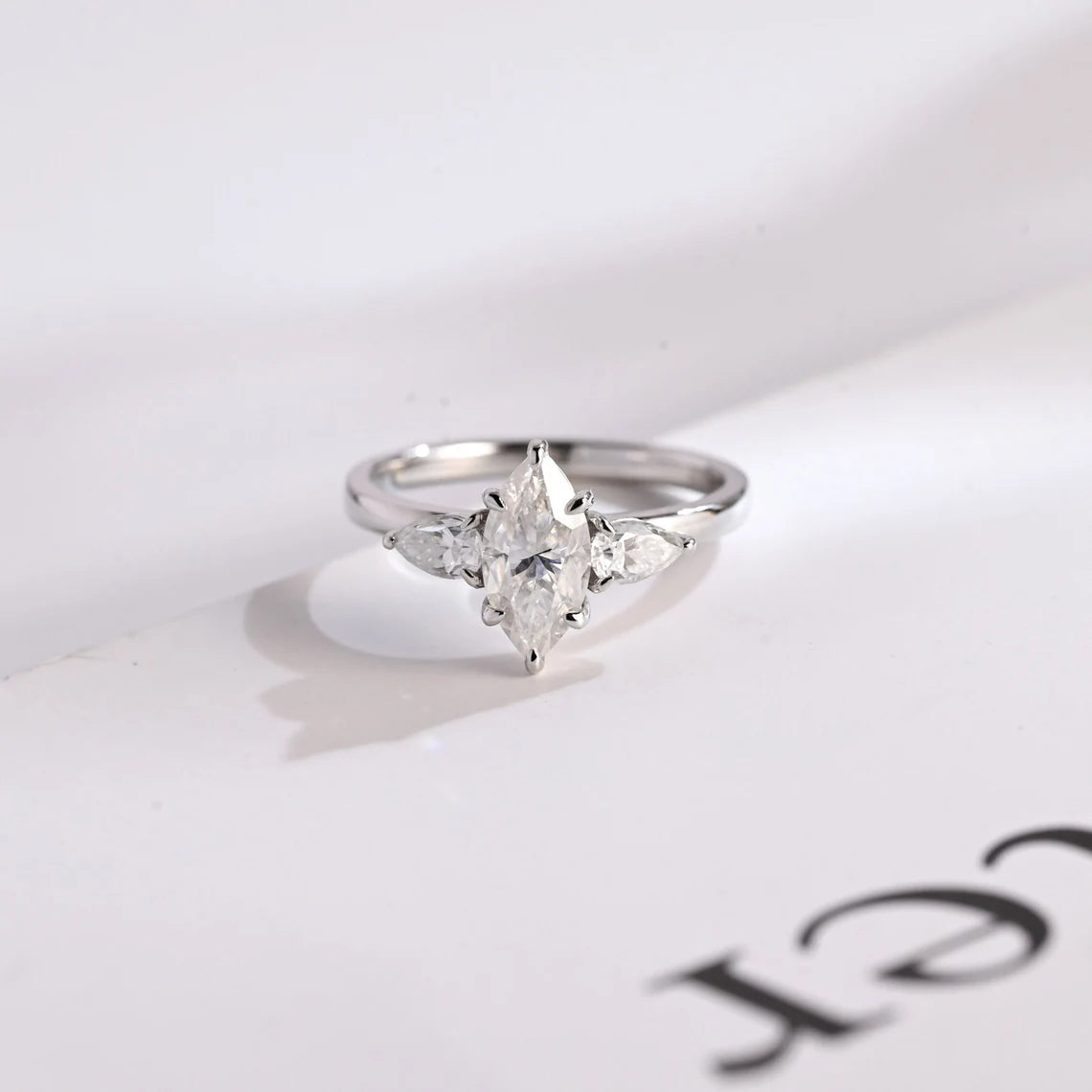 White gold bridal ring