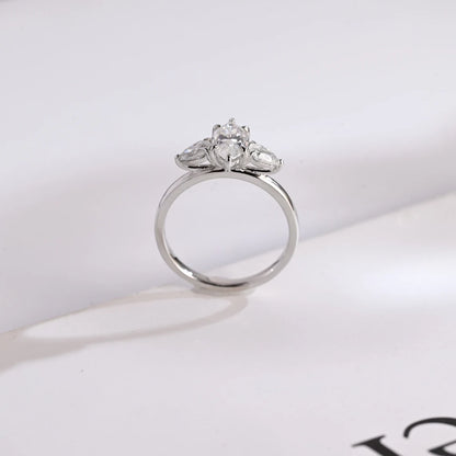 Marquise cut moissanite ring