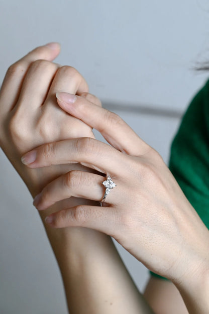 Solid gold engagement ring