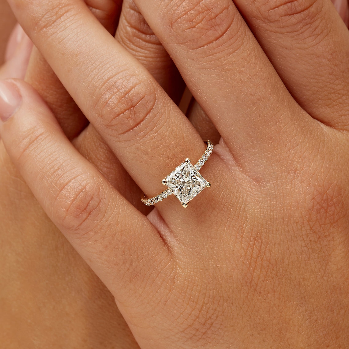 Princess cut lab grown ring
