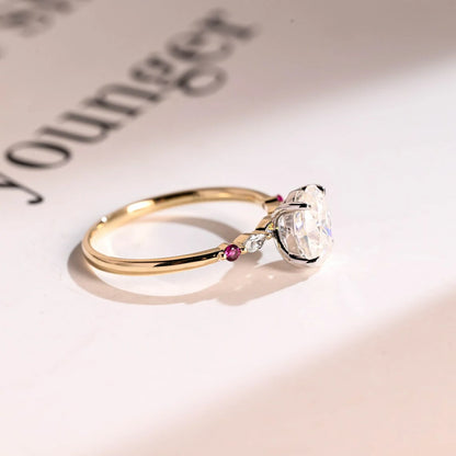 Pink Accent Engagement Ring