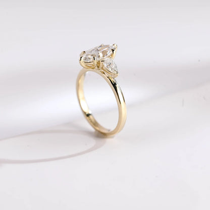Marquise cut moissanite ring