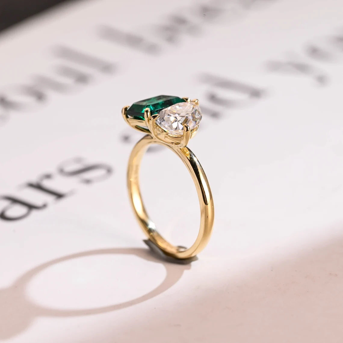 Yellow gold engagement ring