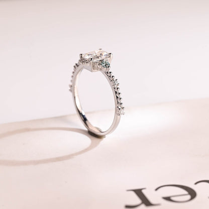 Straight shank diamond ring