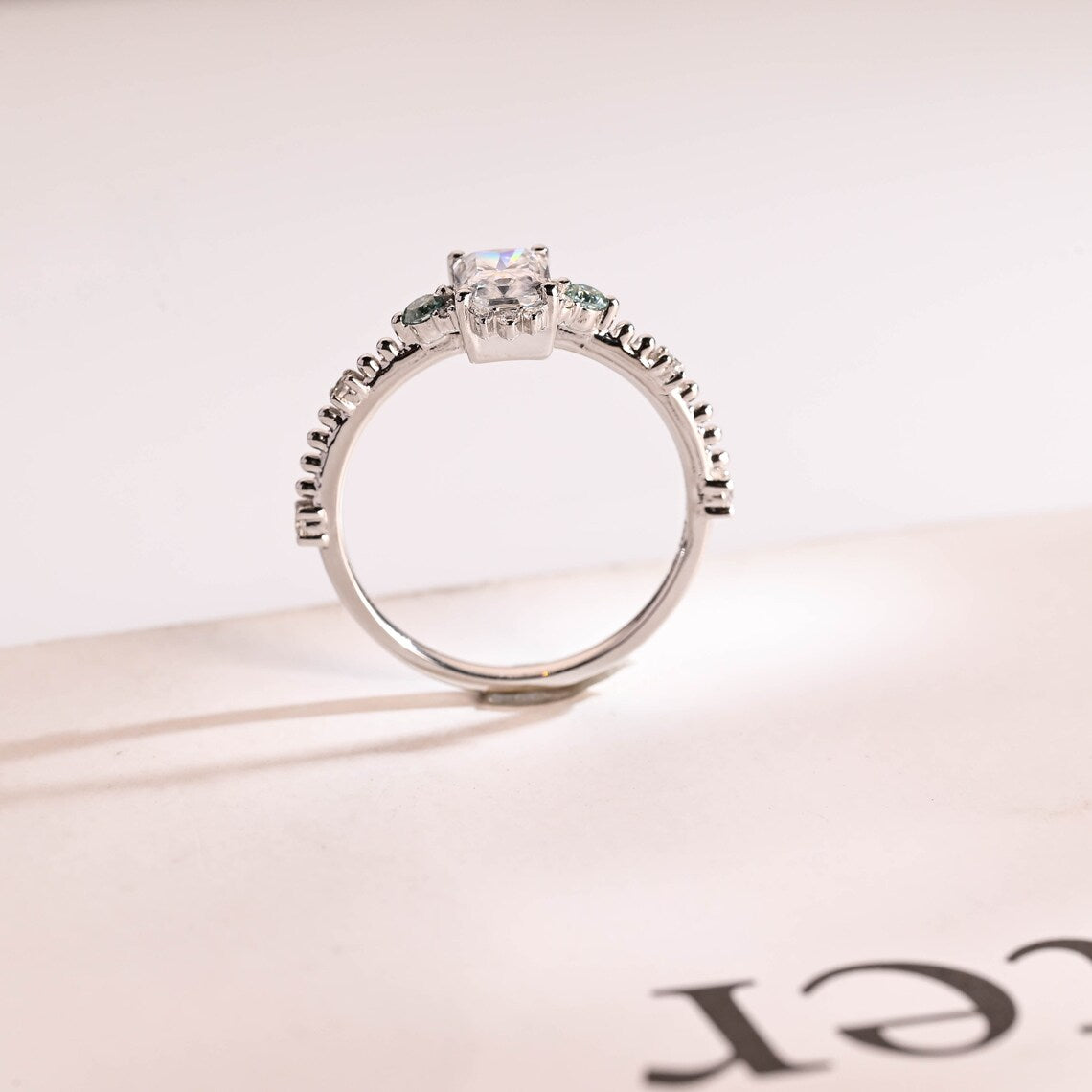 Cluster accent engagement ring
