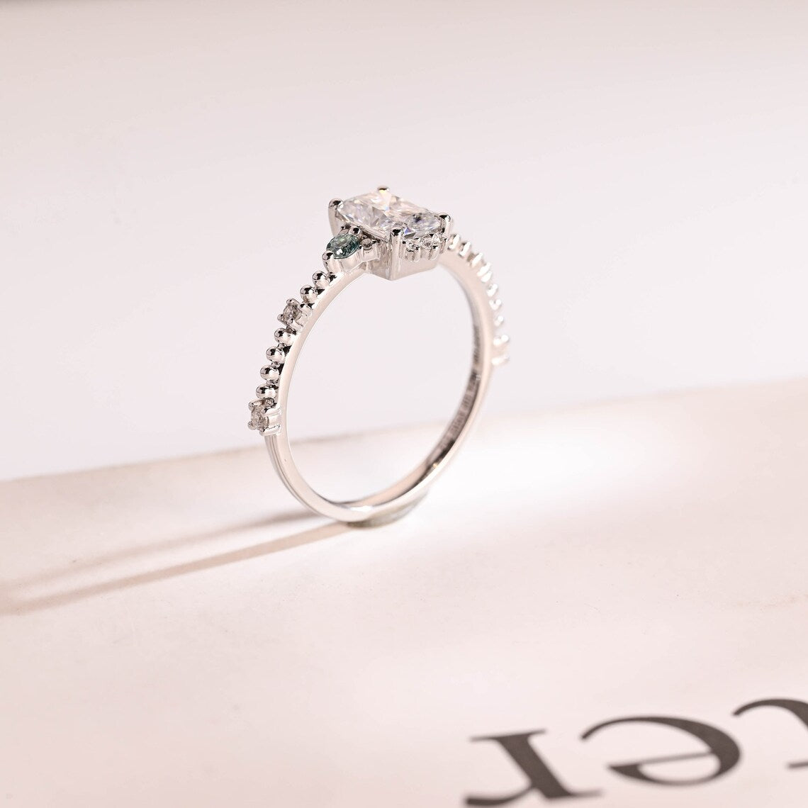 Half eternity pave ring