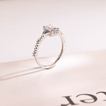 Half eternity pave ring