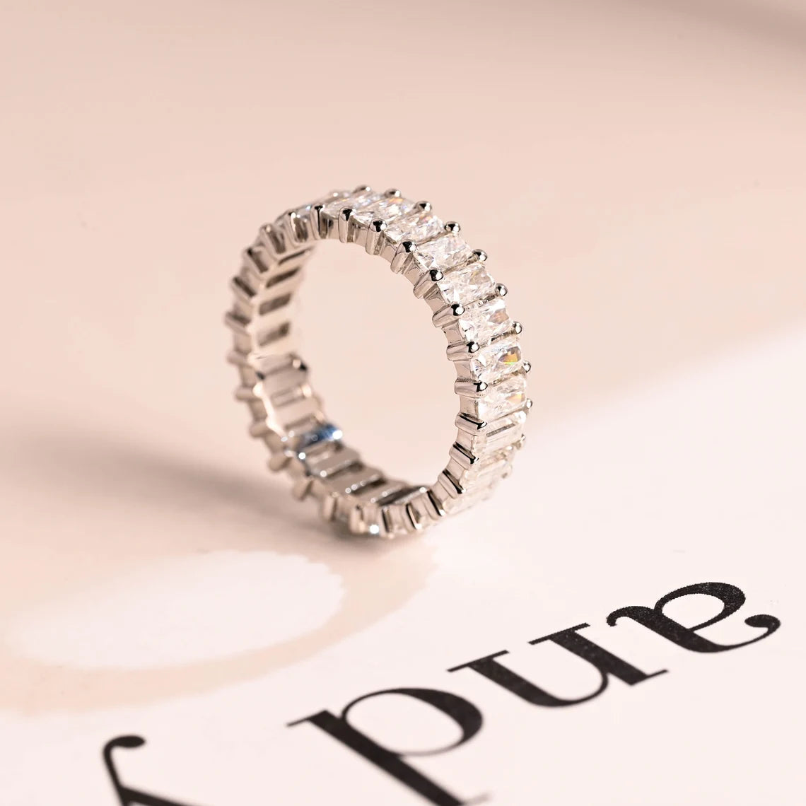 Anniversary moissanite ring