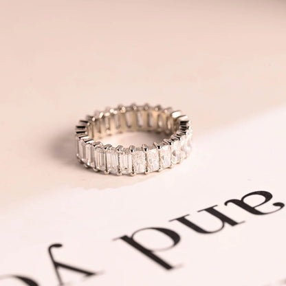 Moissanite wedding band