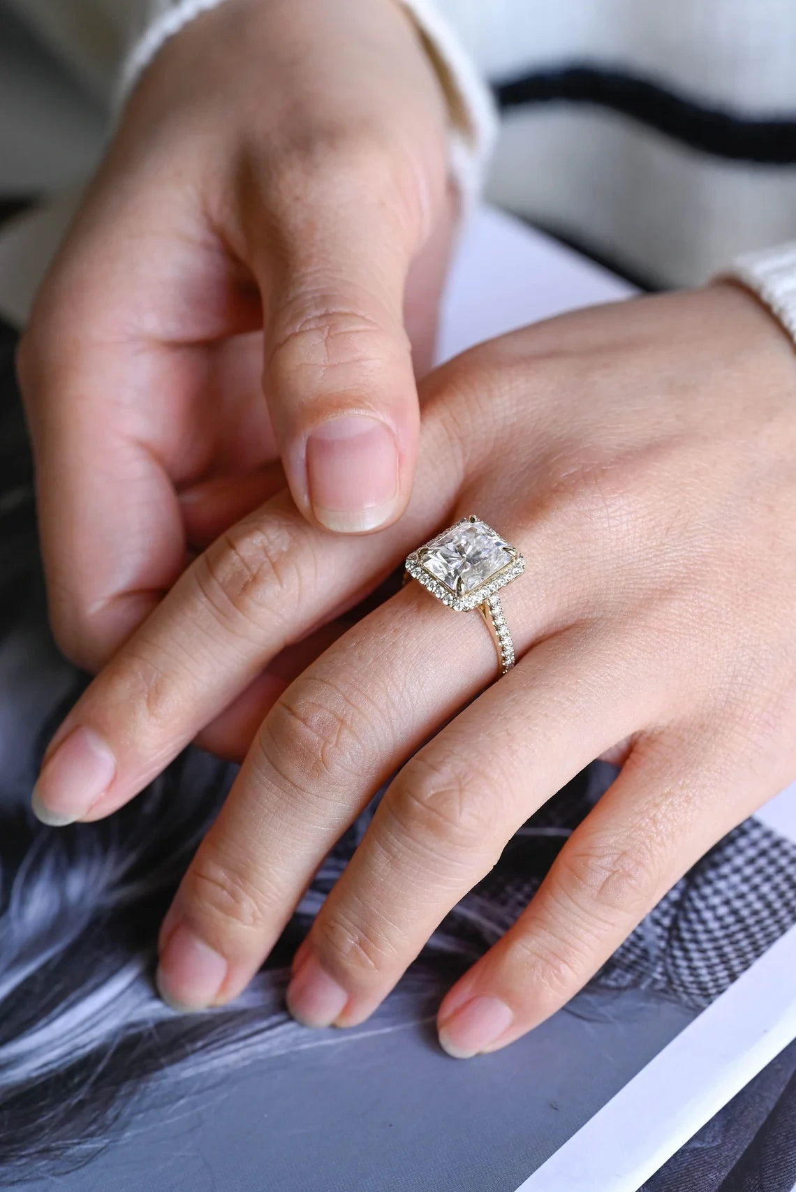 Glamour in Gold | Radiant Cut Gift | Moissanite Bold Style

