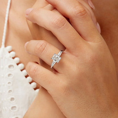 Radiant cut diamond ring