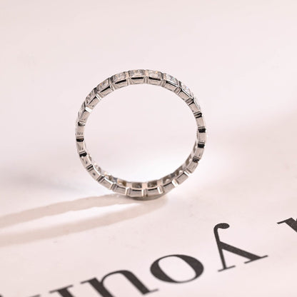 Radiant diamond wedding band