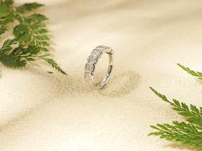 Moissanite wedding band