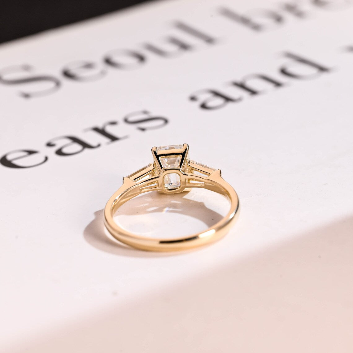 Handmade moissanite ring