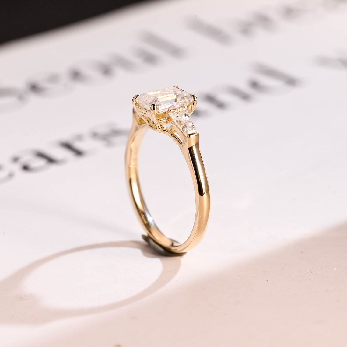 Yellow gold engagement ring