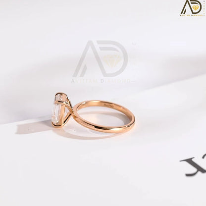 Beautiful Emerald Cut Jewelry | Stylish Moissanite Anniversary Band | Dazzling Sharp Claw Diamond Band 
